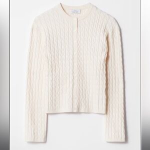 & Other Stories Cream Cable Knit Cardigan